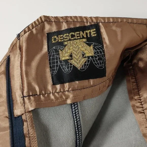 Vintage Descente Ski/Snow Pants High Waist Stirrups Navy Blue/Black Size 12 - Picture 9 of 11